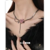 Pink rose hair clips for children wholesale, sweet, cool and high-end design hair clips, niche InS-style Korean fashion hair accessories details Picture
